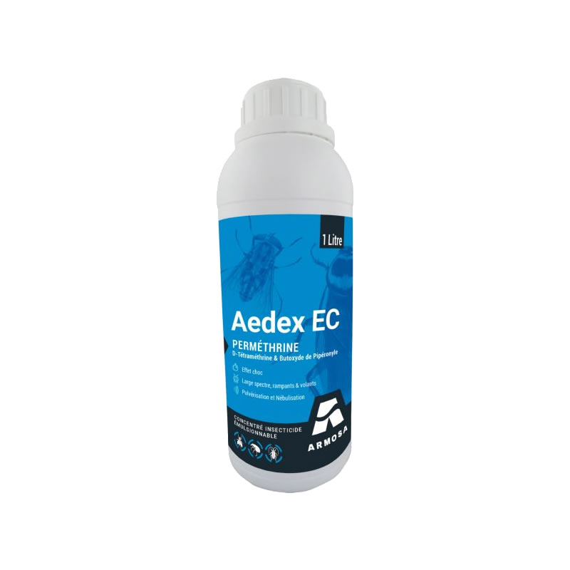 Insecticide pour insectes volants et rampants, Aedex EC - Bouteille de 1L
